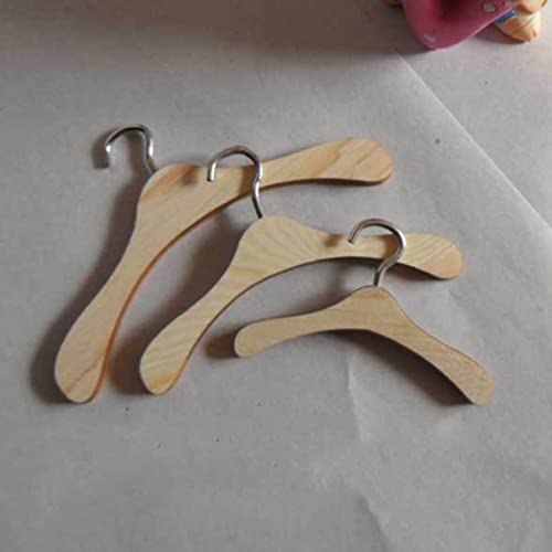 Toyvian 10pcs Wooden Dolls Doll Accessory Mini Hangers for Earrings 18 inch Doll Hangers Clothes Hanger Clothes