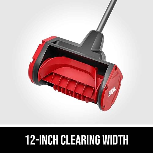 SKIL PWR CORE 40 Brushless 40V 12 in. Power Head Snow Shovel Kit, 20'ft Throwing Distance, Includes 4.0Ah Battery and Charger - PSS1200C-10, Red