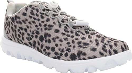 Propét Women's TravelActiv Safari Sneaker, Grey Cheetah, 7