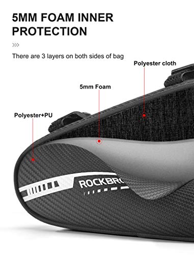 ROCKBROS Bike Bag Bicycle Frame Bag Bike Triangle Storage Bag Bike Accessories Pouch Cycling Pack for MTB Road Bicycle Accessories