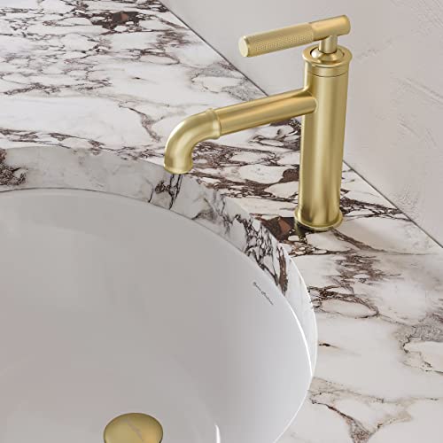 Swiss Madison Well Made Forever SM-BF90BG Avallon Single Hole, Single-Handle Sleek, Bathroom Faucet (Brushed Gold)