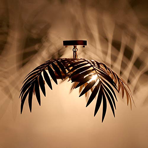 Newrays Vintage Tropical Coconut Leaves Ceiling Lighting Rustic Tree Lights Living Room Dining Room Bedroom Chandelier Fixtures