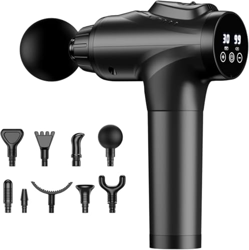 APHERMA Massage Gun, Muscle Massage Gun for Athletes Handheld Electric Deep Tissue Back Massager, Percussion Massage Device for Pain Relief with 30 Speed Levels 9 Heads