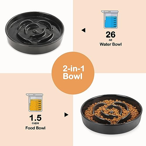 Sted Puzzle Slow Feeder Dog Bowl, Slow Eating Dog Dishes for Medium Large Dogs, Slow Down Eating for Dog Fast Eaters, Dog Maze Slow Feeder Bowl, Blue