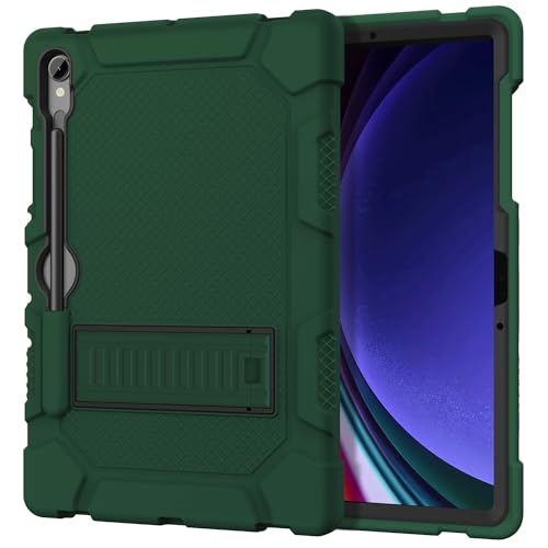 MARIWIVI Case for Samsung Galaxy Tab S9 FE 5G 10.9 Inch/Galaxy Tab S9 11 inch 2023, Shockproof Protective Case for Galaxy Tab S9/S9 FE with S Pen Holder & Multi-Angle Viewing Kickstand(AlpGreen+Black)