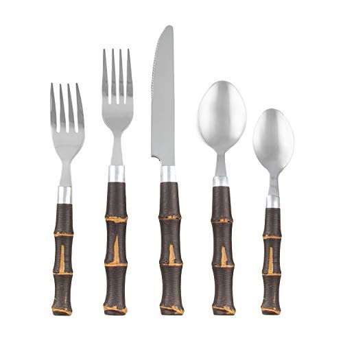 Cambridge Silversmiths 20-Piece Estelle Bamboo Flatware Set