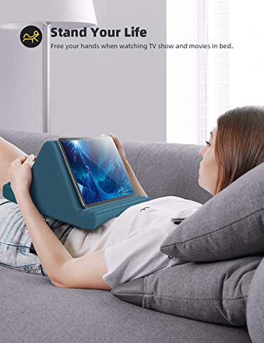 Lamicall Tablet Pillow Stand, Pillow Soft Pad for Lap - Tablet Holder Dock for Bed with 6 Viewing Angles, for iPad Pro 9.7, 10.5, 11, 12.9 Air Mini 4 3, Kindle, Galaxy Tab, E-Reader, Blackish Green