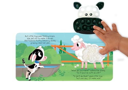 Fidgimals Little Cow Animal Farm Baby Book | Educational Children's Books, Sensory Board Book with Pop It Fidget Toys, Perfect Sensory Toys for ... Baby Books I Your Sensory Fidget Farm Friend