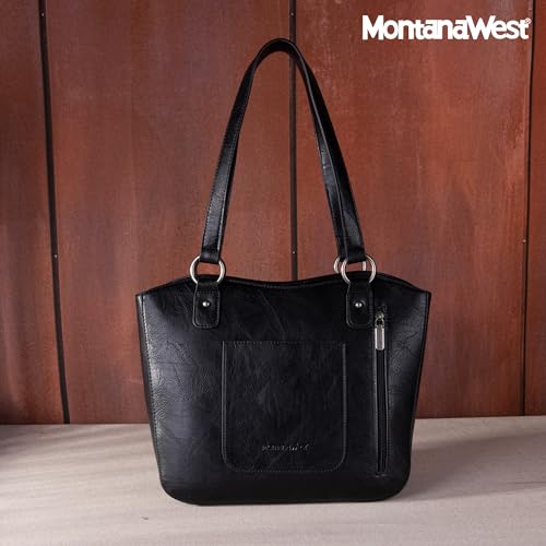 Montana West WesternTwo-Tone Tote Bags for Women Shoulder Purse Hobo Bags with Tassels MWC-G348KH