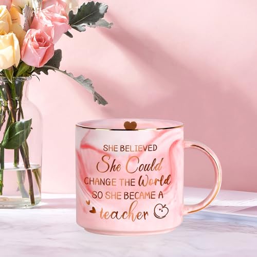 Teacher Appreciation Gifts for Women,12oz Novelty Coffee Mug Gifts for Teacher,Graduation Gifts for Her Inspirational Teacher,Personalized Teacher Gifts for Appreciation Week Birthday Back to School