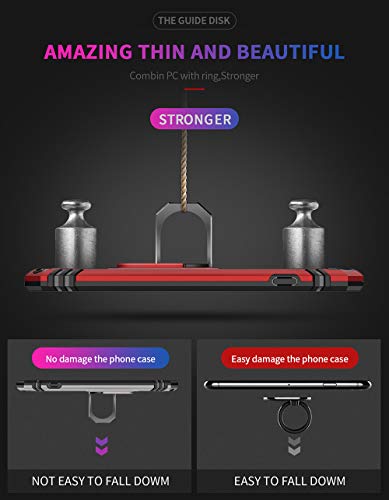 Dionsibei Military Grade Drop Impact for LG Aristo 5 Case LG Phoenix 5/Fortune 3/K300/LG Aristo 5+ Plus/LG K31 Case Metal Rotating Ring Kickstand Armor Heavy Duty Cover Aristo 5+ Plus Case (Black)