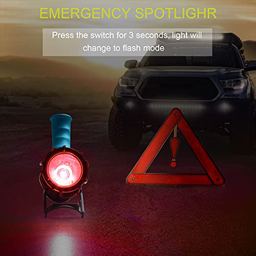 YIERBLUE Rechargeable Spotlight, Waterproof Handheld Flashlight, 200000 Lumens LED, 10000mAh Battery, IP67 Waterproof, 3 Adaptable Settings, 18W USB-C Port