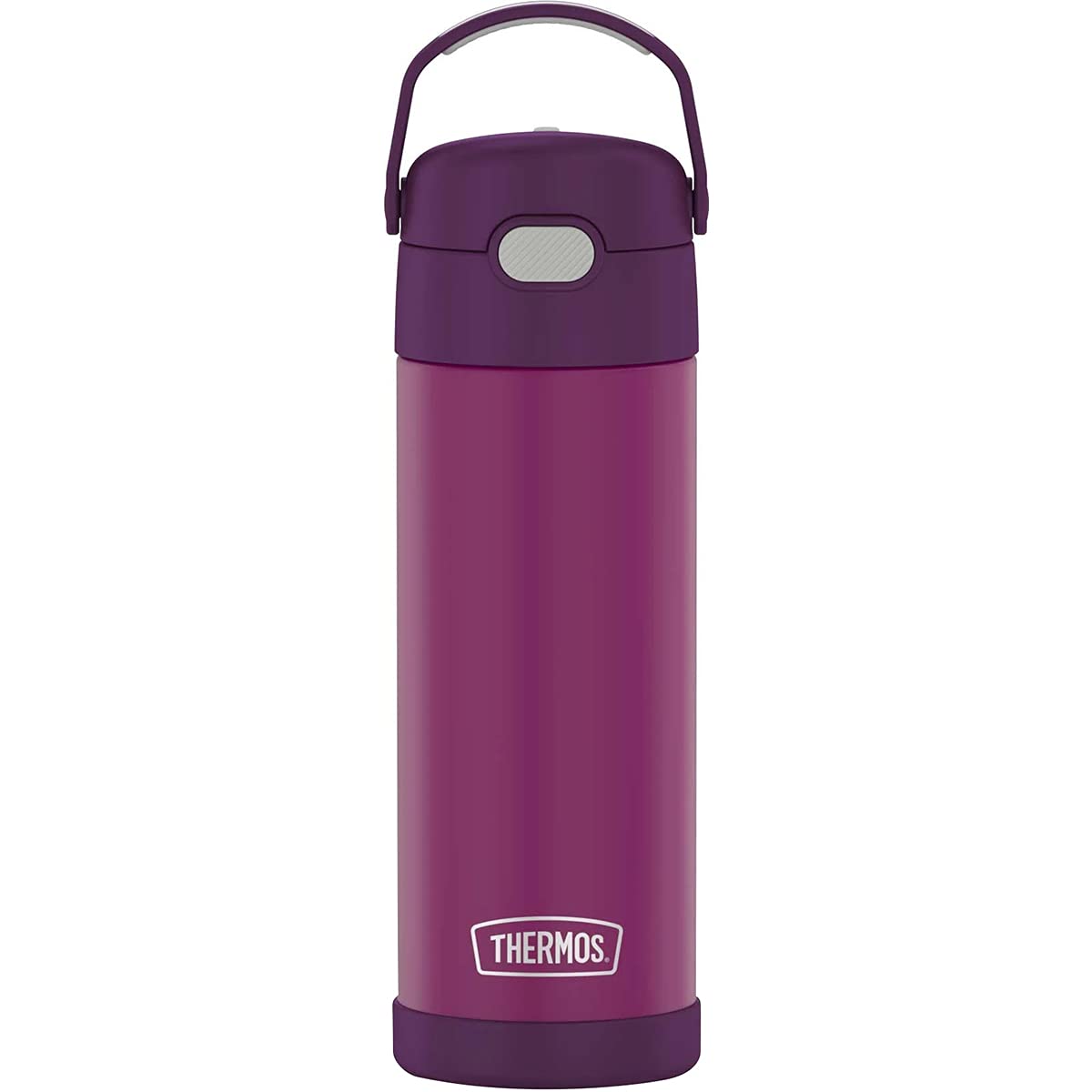 THERMOS FUNTAINER 16 Ounce Stainless Steel Vacuum Insulated Bottle with Wide Spout Lid, Red Violet