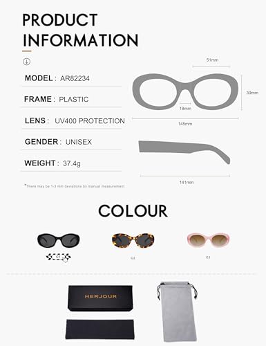 Allarallvr Oval Retro Trendy Sunglasses Womens Mens 90s Classic Vintage Sun Glasses AR82234US