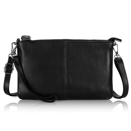 befen Leather Wristlet Clutch Wallet Purses Small Crossbody Bags for Women with RFID Card Slots (Light Teal)