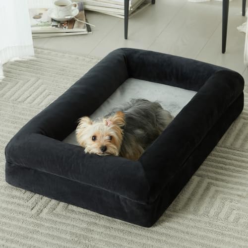 BFPETHOME Dog Beds for Small Dogs, Washable Dog Bed with Sides, Orthopedic Small Sized Dog Beds with Removable Cover & Waterproof Dog Bed for Pet