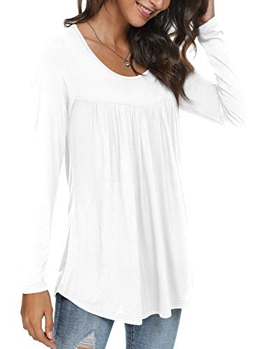CATHY Fall Women Long Sleeve Casual Tunic Tops Loose Fit Dressy to Wear with Leggings Winter Elastic Shirts, XXL, Sun Flowers+Black