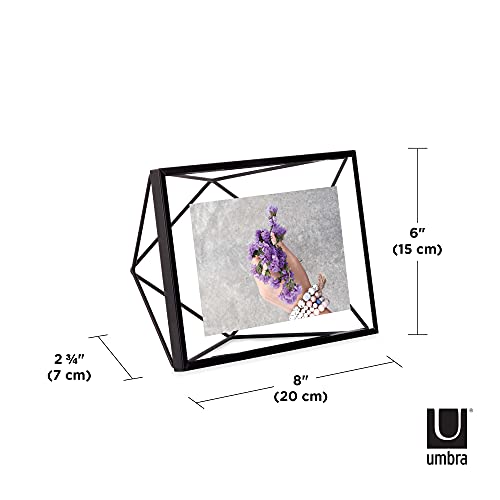 Umbra Prisma Picture Frame, 8x10 Metal Photo Display for Desk or Wall, 8" x 10", Black