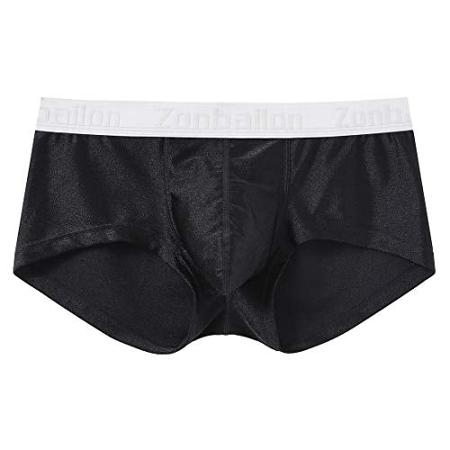 ZONBAILON Mens Sexy Underwear Bulge Enhancing Pouch Ice Silk Big and Tall Boxer Briefs Pack Plus Size 3XL XXXL 3X Waist 48-50