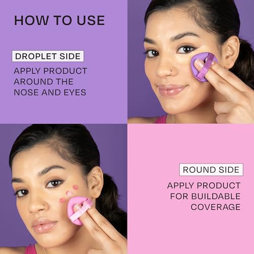 Freeman Blender Bender Makeup Sponge 8 Count Set, For Liquid & Cream Foundation, Precision Makeup Blending Sponges, For Natural, Buildable Coverage, Vegan, Cruelty-Free, & Latex-Free, Pink Sponge