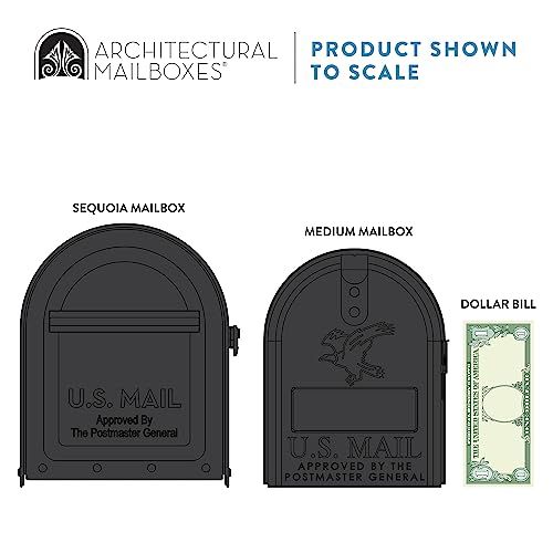 ARCHITECTURAL MAILBOXES 5560B-R-10 Architectural Mailboxes Sequoia Post Mount Mailbox, Large, Black
