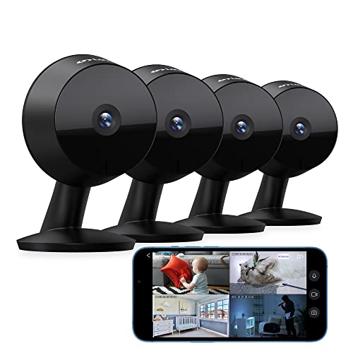 LaView 5G& 2.4GHz Security Cameras 4pcs, Home Security Camera Indoor 1080P, Wi-Fi Cameras Wired for Pet, Motion Detection, Two-Way Audio, Night Vision, Works with Alexa, iOS & Android & Web Access