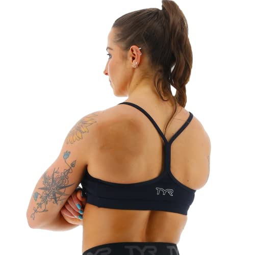 TYR Women's Standard Racerback Athletic Performance Sports Bra, Black, X-Small