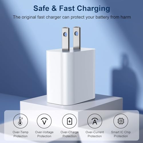 GREPHONE iPhone Charger Fast Charging,20W PD USB C Wall Charger 4 Pack with 6FT Fast Charging Cable - Fast Charger for iPhone 14/14 Pro Max/13/13 Pro/12/12 Pro/11/11 Pro/XS, iPad