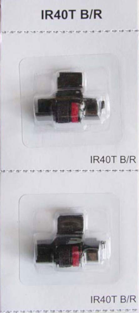(2 Pack) Compatible/Replacement Canon P23-DH-V P23-DHV-3 P27-DH Calculator Ink Roller, Black/Red Ink Also Fits Casio HR-170RC HR-200RC HR-300RC Sharp EL-1750V EL-1801V Catiga CP30A CP90A and More