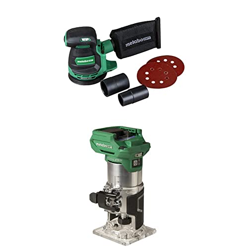 Metabo HPT Metabo HPT 18V MultiVolt™ Cordless 5-Inch Random Orbit Sander (Tool Only - No Battery) w/ 18V MultiVolt™ Cordless Trim Router (Tool Only)