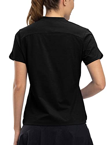 Rdruko Women's Golf Shirts Short Sleeve Dry Fit V Neck Tennis Tops Quick Dry Athletic Work Polo Shirts UPF 50+, Water Green, S