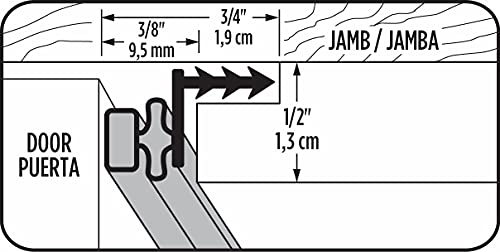 M-D Building Products 47006 White Vinyl with Magnetic Strip Top and Sides Door Seal Kit for Steel Doors