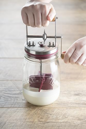 Kilner Vintage Glass Butter Churn; Delicious Homemade Butter in as Little as Ten Minutes; Large 34-Fluid Ounce Capacity Butter Churner, 1 EA