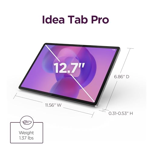 Lenovo Idea Tab Pro with Google Gemini - Student Tablet - 12.7” 3K LCD Display - 8 GB Memory - 128 GB Storage - MediaTek Dimensity 8300 - Includes Pen and Folio Case