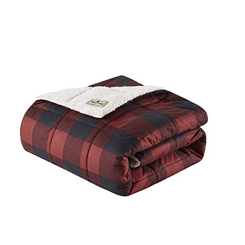 Woolrich Oversized Reversible Throw Blankets Premium Diamond Quilting, Cabin Lifestyle, Soft, Cozy Spun with Sherpa Reverse Cover for Couch, Bed and Office, 50x70, Anderson Grey