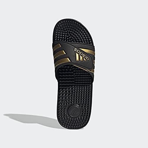 adidas Unisex Adissage Slides Sandal, Black/White/Black, 5 US Men, F35580