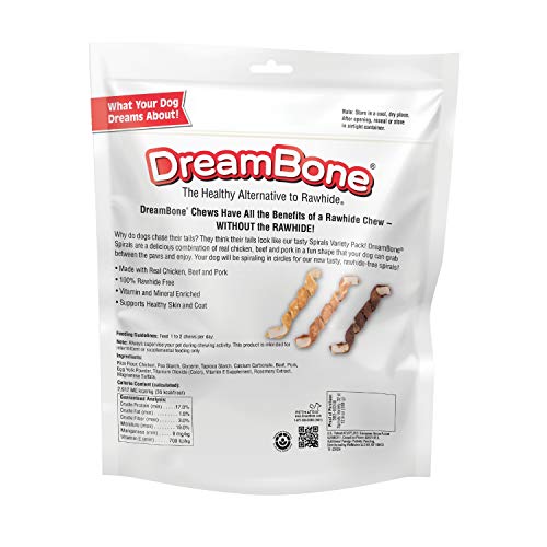 DreamBone Spirals Variety Pack, Treat Your Dog to a Chew Made with Real Meat and Vegetables