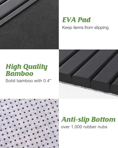 BS-VOG Couch Cup Holder, Couch Arm Tray with 360° Rotating Drink Holder, Foldable Anti-Slip Couch Arm Table, Sofa Armrest Tray Clip on Wide Couches for Eating, Snacks, Remote (Gray)