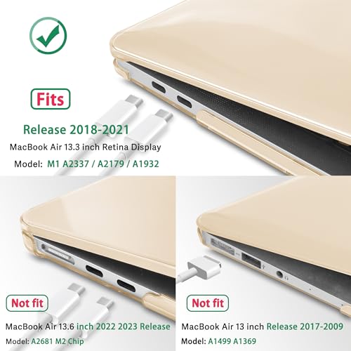 Mektron Matte Case for MacBook Air 13 Inch 2022, 2021-2018 Release A2337 M1 A2179 A1932, Plastic Hard Shell Cover with Touch Bar for MacBook Air 13.3", Rock Ash