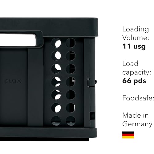 Clax® crate | folding box | basket | 48 qt (12 gal) | black