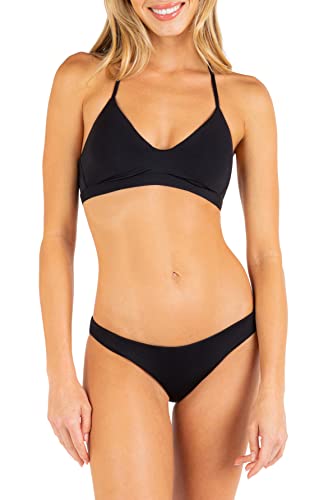 Hurley womens Solid Adjustable Bikini Top, Black, X-Small US