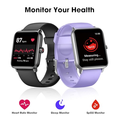 TYKOIT Smart Watch, Fitness Tracker with Heart Rate Monitor, Blood Oxygen, Sleep Tracker, 41mm Touchscreen Smartwatch for Android iOS Swimming Waterproof Pedometer Step Calories Tracker for Women Men