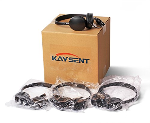 Kaysent Wholesale Bulk Low Cost Earphone Earbuds Headphones (KHP-50) 50 Pack Wholesale Headphone for School,Airplane,Hospital,Students,Kids and Adults