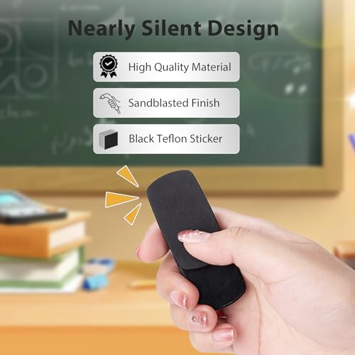 SOWSUN Fidget Slider Toys：Oval Haptic Magnetic Fingertip Slider Fidget Toy for Adults, Push Card Office Magnetic Sliding Fidget Toy Clicker Anxiety ADHD as Gifts - Silver