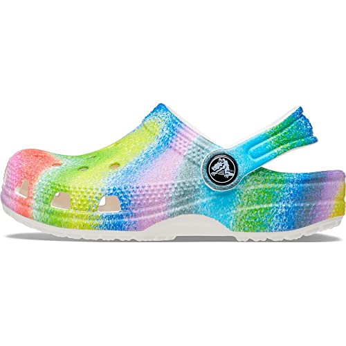 Crocs Classic Tie Dye Clogs (Little Big Kid), Multi Spray, 5 US Unisex