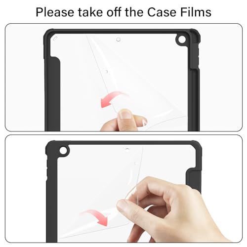 BQDIYOO Case for iPad 9th Generation 2021/iPad 8th Generation 2020/iPad 7th Generation 2019, iPad 10.2 Case with Pencil Holder, iPad 9/8/7 Case Auto Sleep Wake and Lightweight, Black