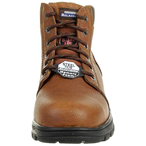 Skechers Mens Workshire Safety Boots Lace Up Casual Work Brown 8 US