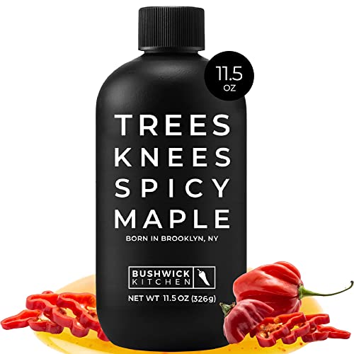 Trees Knees Spicy Maple, Organic Maple Syrup Infused with Habanero Peppers | 11.5 Ounce Bottle | Vegan, Gluten Free, Paleo-friendly, Grade-A Maple Syrup | Foodie Gifts, Spicy Food Gifts, Cocktail Gift