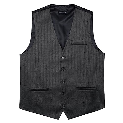 Barry.Wang Mens Red Vest Plaid Formal/Leisure V-neck 2 Pockets Slim Fit Waistcoat for Party