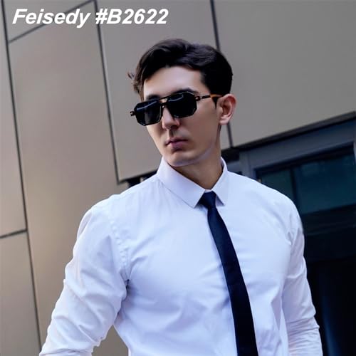 FEISEDY Vintage Square 70s Flat Aviator Sunglasses Women Men Classic Retro Stylish Frame UV400 Sunglasses B2622